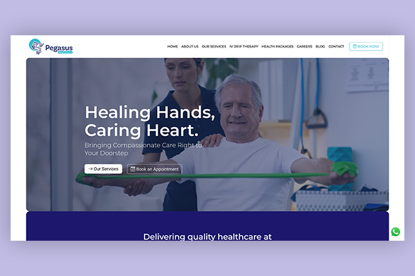 Pegasus Home Healthcare in Dubai Website Design