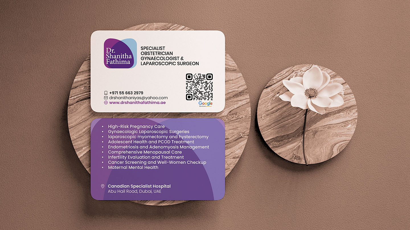 Dr Shanitha Fathima Business Card Design by VANCOM Digital Media in Dubai