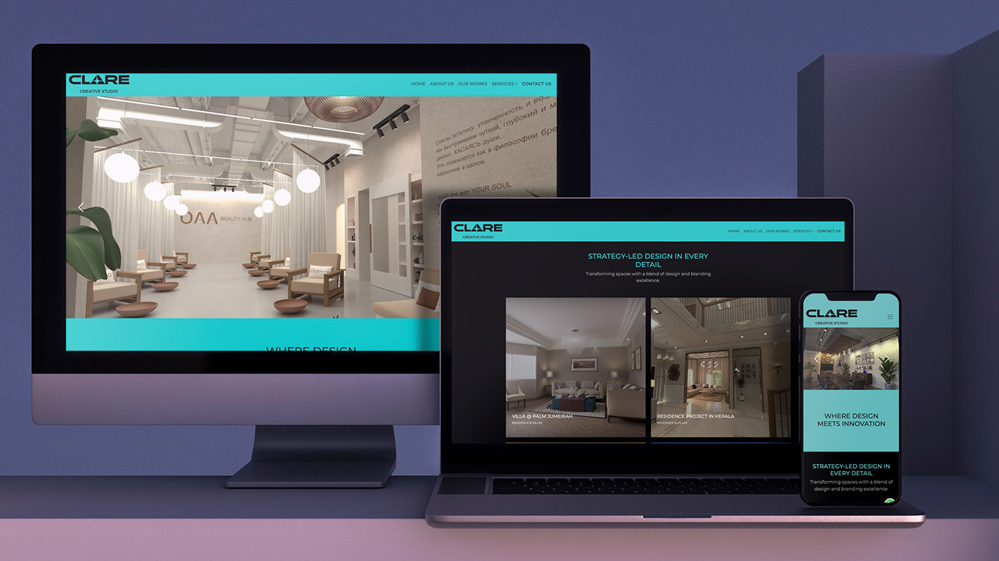 Interior design company responsive website